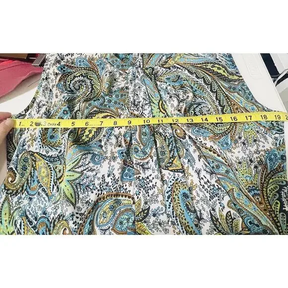 Jones Studio Separates Woman’s Multi Color Paisley Sleeveless Blouse Size XL EUC - Picture 7 of 12